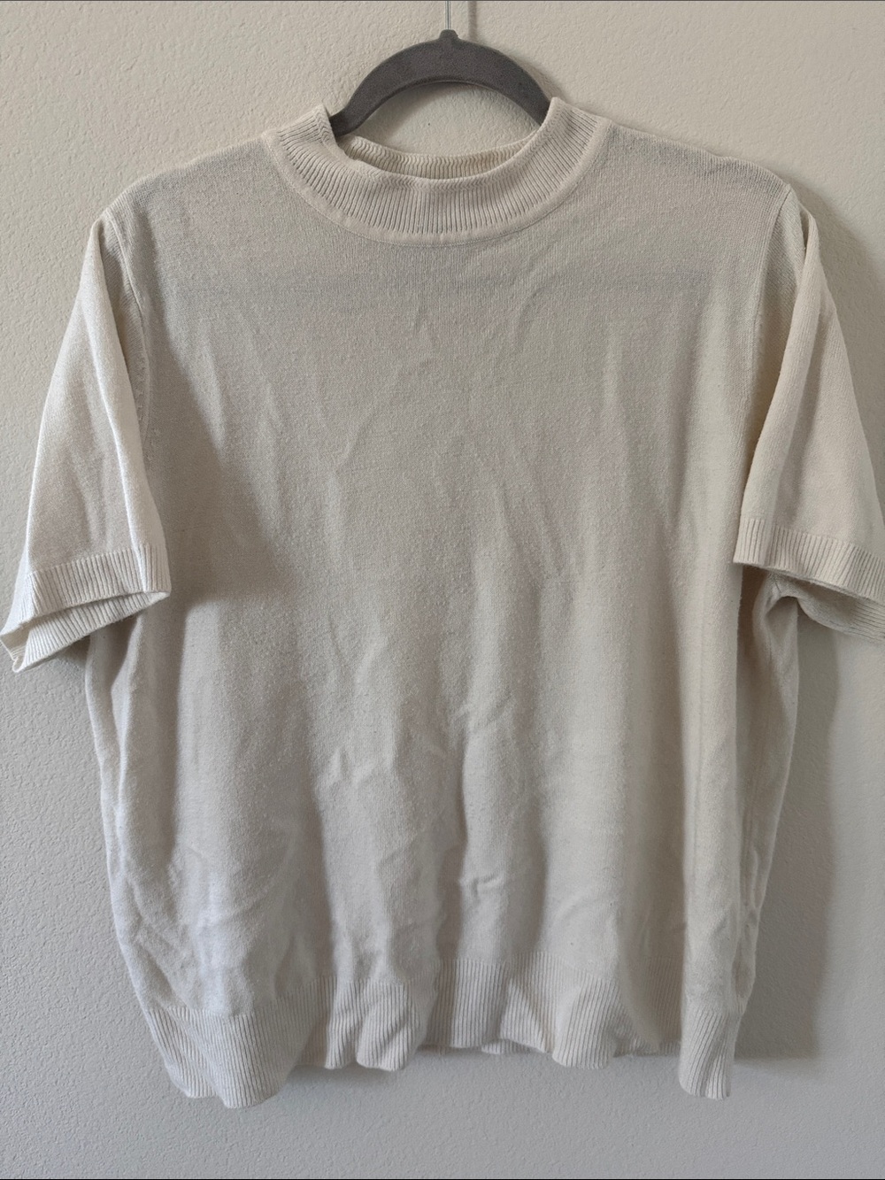 Sag Harbor Cream Short-Sleeve Knit Polo